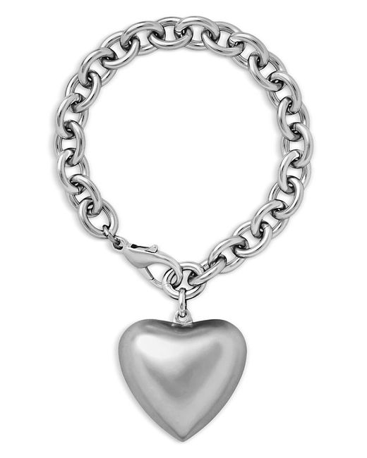 Roxanne Assoulin Metallic Puffy Heart Charm Link Bracelet