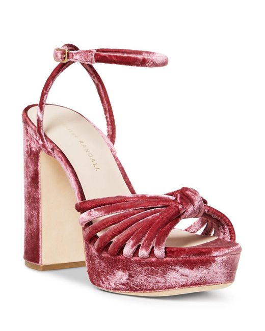 Loeffler Randall Rivka Ankle Strap Platform High Heel Sandals in Red Lyst