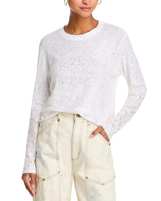 ATM White Anthony Thomas Melillo Metallic Long Sleeve Tee