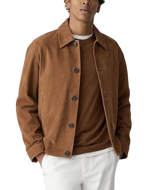 Theory Amos Leather Jacket in Brown for Men Lyst UK