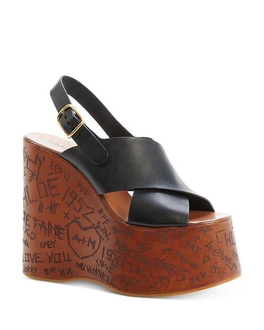 Chloé Brown Maxime Platform Sandals
