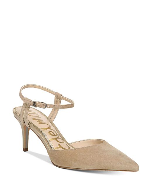 Sam Edelman Leather Women's Javin Mary Jane Pumps in Oatmeal Suede (Natural) - Lyst