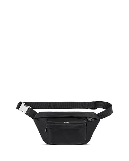 Sandro Black Technical Fabric Shoulder Bag for men