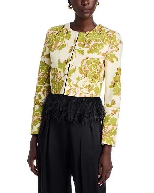 LaDoubleJ Blue Bijoux Feather Trim Jacket