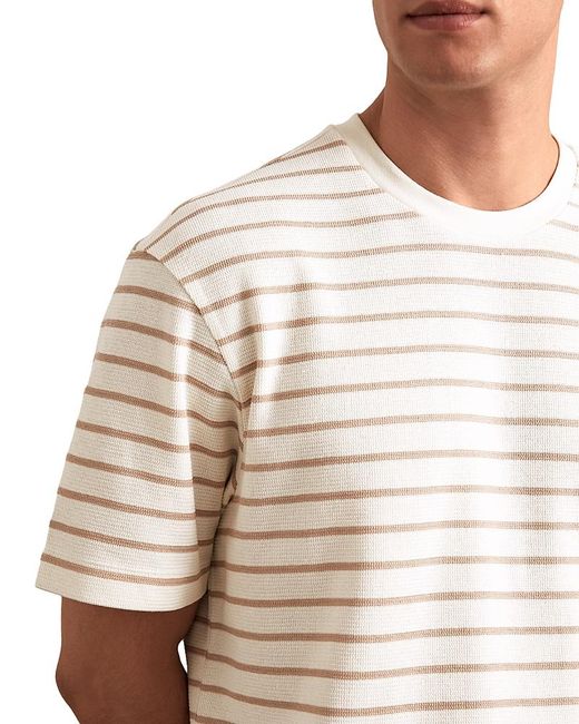 Reiss Natural Woodhall Textured Stripe Tee for men