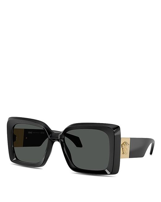 Versace Black Medusa Plaque Square Sunglasses, 54Mm