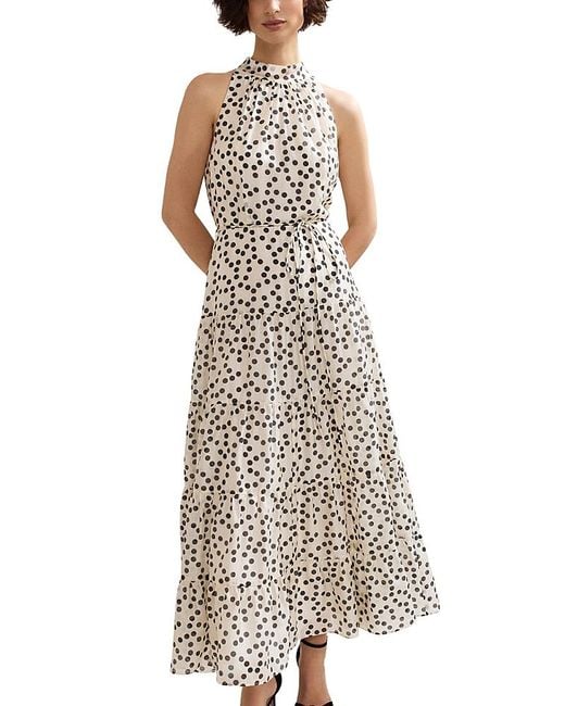 Phase Eight White Nita Spot Print Maxi Dress