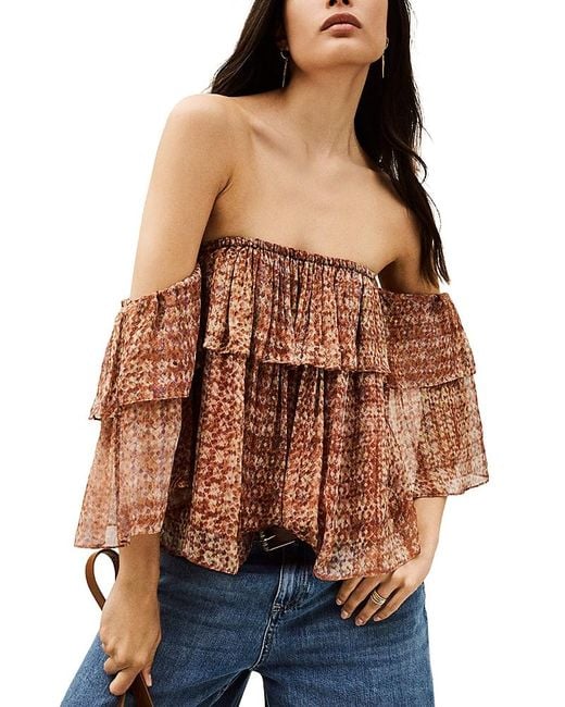 Ba&sh Brown Rush Top