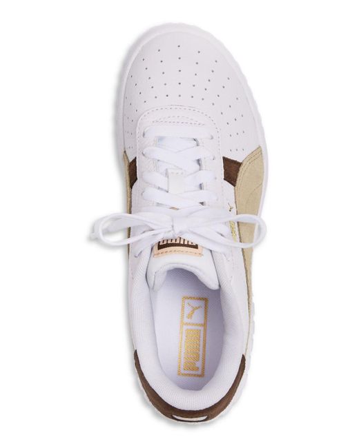 PUMA Cali Mix Wedge Platform Low Top Sneakers in White | Lyst