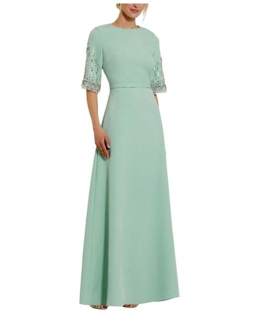 slim fit dress slacks Mac Duggal 11633 - High-Low Feathered A-line Dress