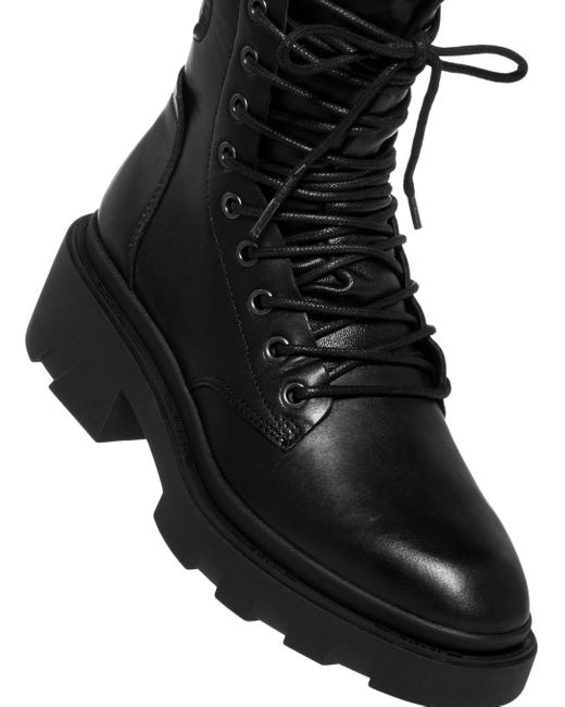 report block heel combat boot