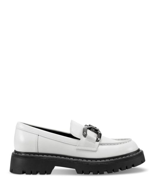 Marc Fisher Trisca Almond Toe Chain Platform Loafers in White Lyst