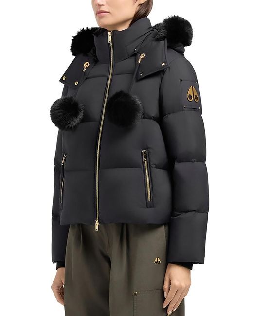 Moose Knuckles Misti Down Peak Puffer Jacket In Black Lyst