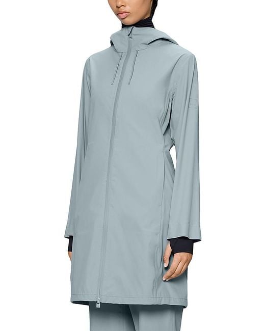 Rains Blue Suva Hardshell Long Jacket