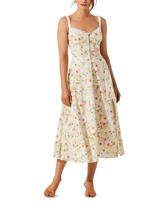 Astr Natural Julietta Midi Dress