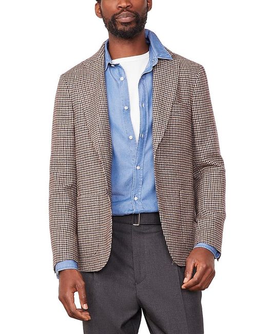 Officine Generale Blue Arthus Houndstooth Jacket for men