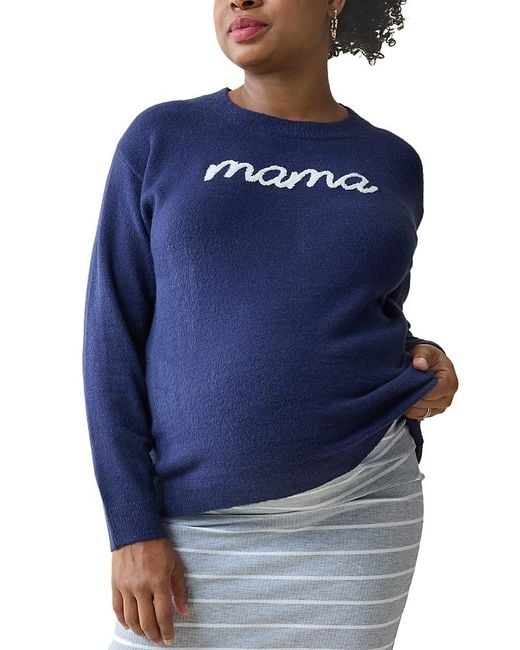 Ingrid & Isabel Blue Maternity Mama Sweater