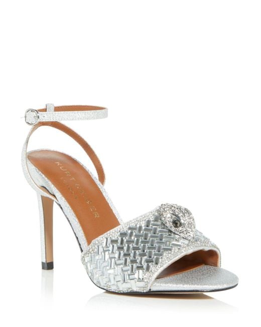 Kurt Geiger Kensington Embellished Glitter High Heel Sandals in