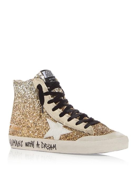 Golden Goose Deluxe Brand Natural Francy Penstar Embellished High Top Sneakers