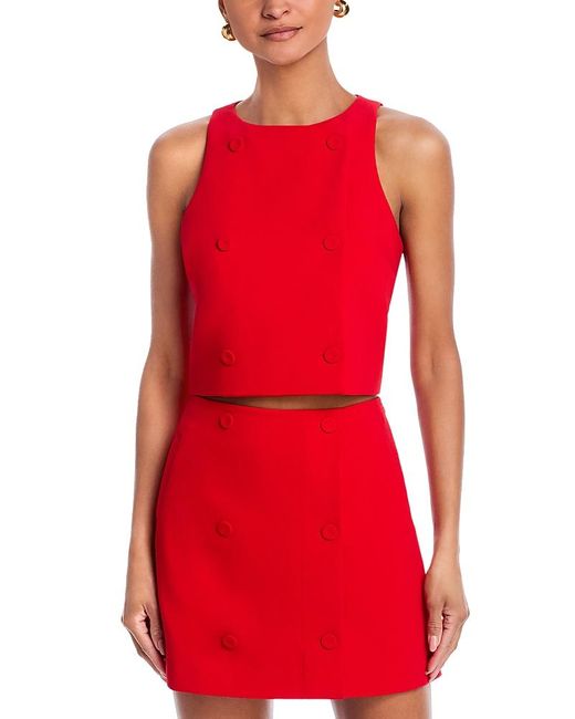 French Connection Red Azra Twill Top