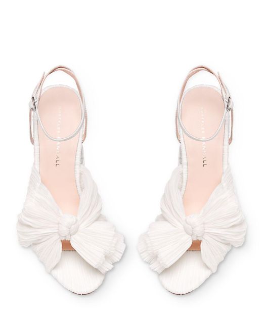 camellia bow heel with ankle strap vegan pearl