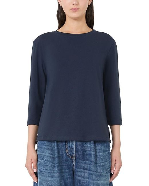 Weekend by Maxmara Blue Multia Boat Neck Top