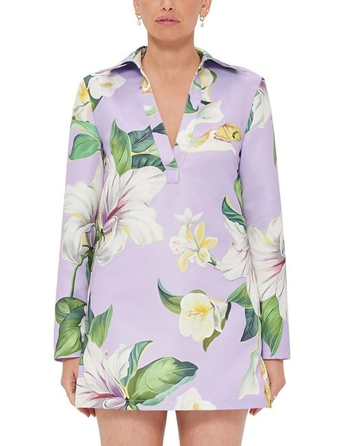 LEO LIN Gray Acacia Mini Dress
