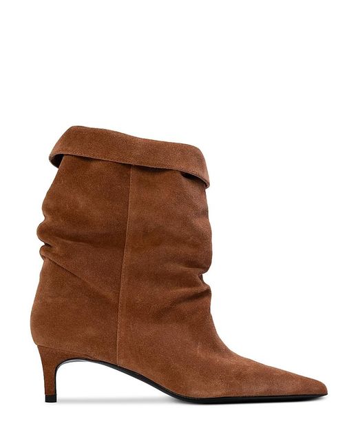 Black Suede Studio Brown Pointed Toe Slouch Boots