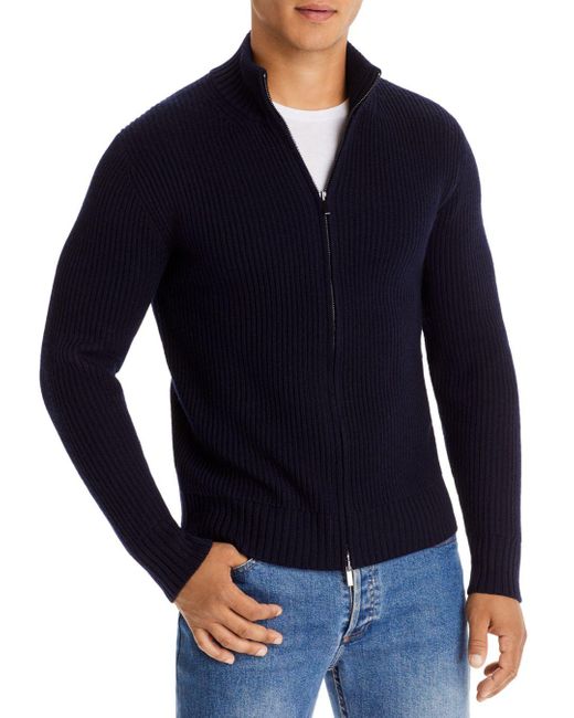 Full Zip Sweater in Navy 