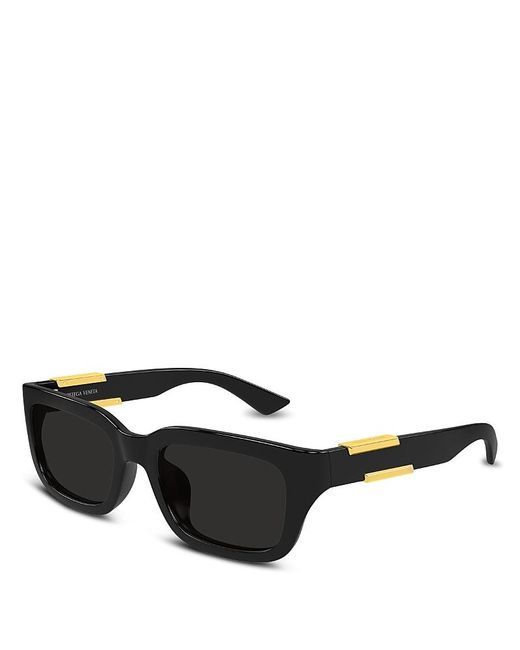 Bottega Veneta Black Rectangular Sunglasses, 54Mm