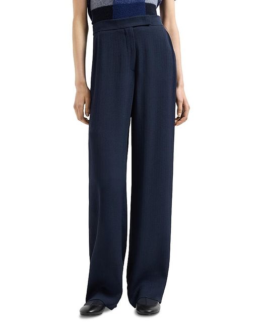 Emporio Armani Blue Cannette Cady Pants