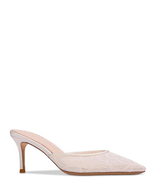 Black Suede Studio Pink Pointed Toe Sequined Pumps