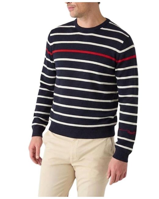 Robert Talbott Blue Cooke Engineered Stripe Sweater for men