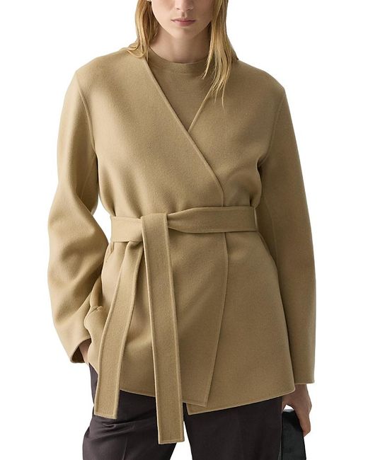 Theory Natural Wool & Cashmere Wrap Jacket