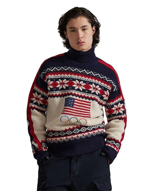 Polo Ralph Lauren Gray Team Usa Opening Ceremony Sweater for men