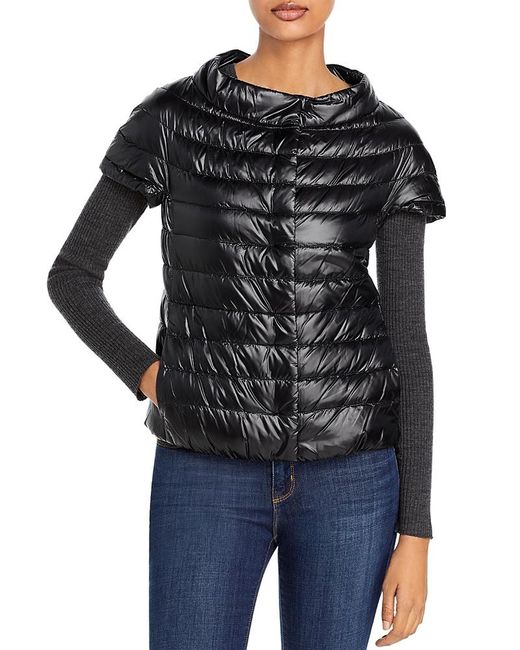 Herno Black Emelia Cap Sleeve Puffer Jacket