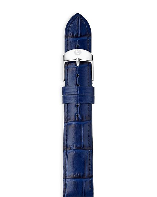 Michele Blue Leather Watch Strap, 18Mm