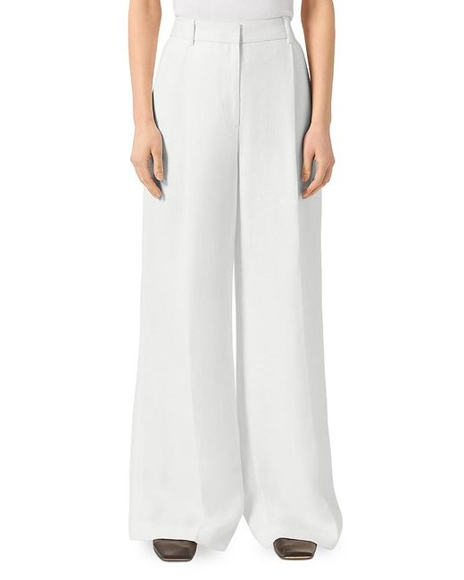 Argent White Single Pleat Pants