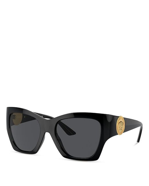 Versace Black Rectangular Cat Eye Sunglasses, 54Mm