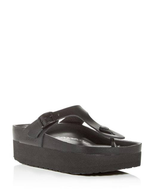 Birkenstock Papillio By Gizeh Platform Thong Sandals in Black | Lyst