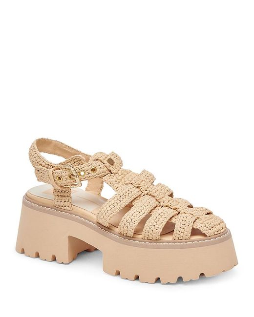 Dolce Vita Natural Lasly Almond Toe Platform Fisherman Sandals