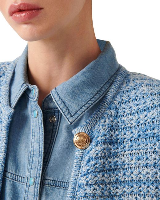 Ba&sh Gilet Guspa Knit Jacket in Blue | Lyst