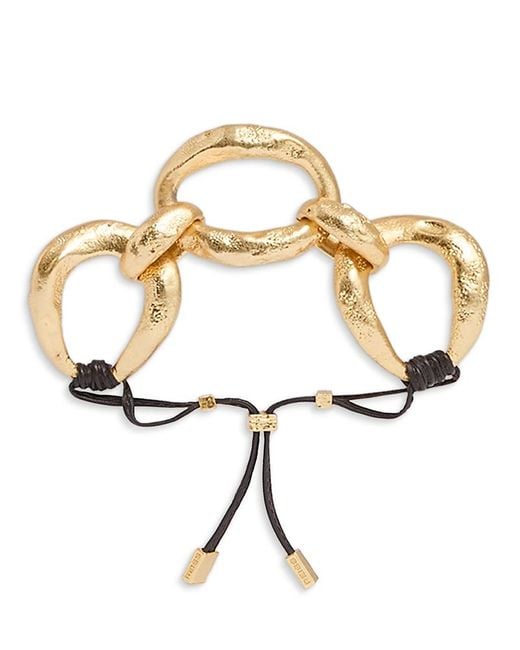 Reiss Metallic Monika Molten Link Leather Slider Bracelet