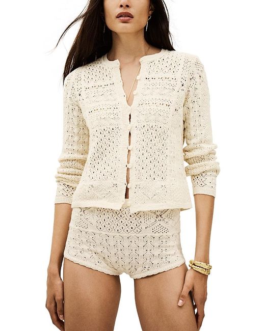 Ba&sh White Sidali Crocheted Cardigan