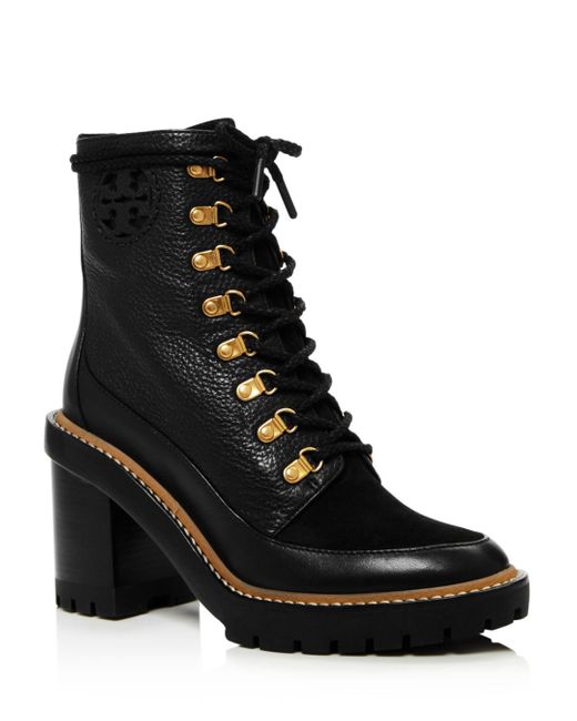 Tory Burch Miller Leather Lug Sole Bootie in Brown (Black) - Save 38% - Lyst