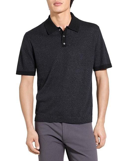 Theory Black Cloud Polo Shirt for men
