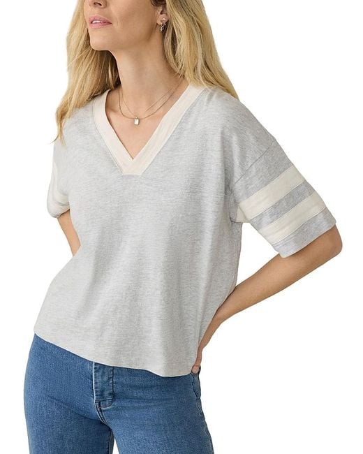 Faherty Brand Gray Sunwashed Varsity Tee