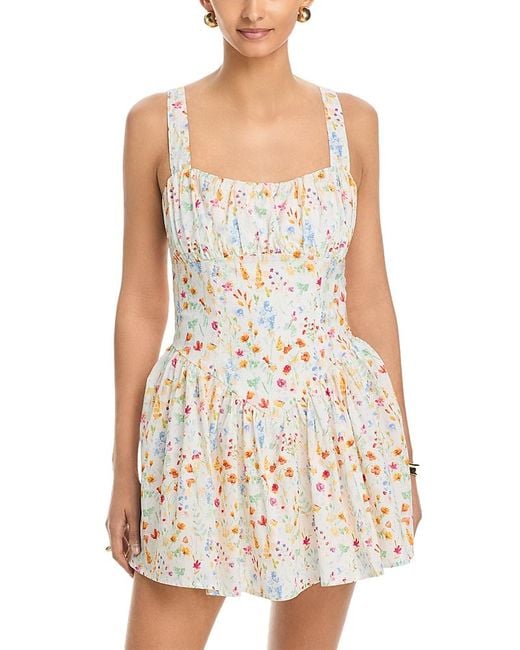 aqua white mini dress Aqua Eyelet Mini Dress - White
