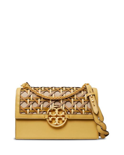 Tory Burch Miller Basket Weave Shoulder Bag Lyst Canada