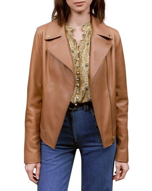 camel colored moto jacket